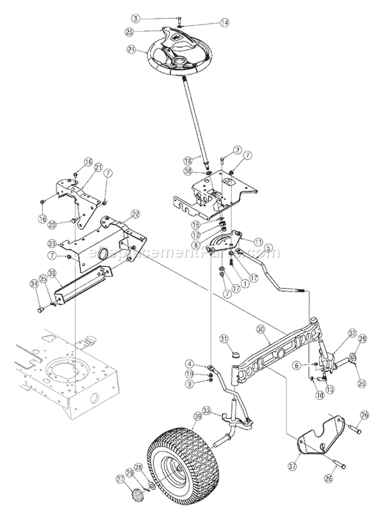 Page G Diagram and Parts List for 13BT604H755 2005 Yard Man Lawn Tractor